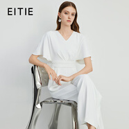 愛(ài)特愛(ài)（EITIE）純色簡(jiǎn)約修身顯瘦連體褲夏季新款大牌女裝通勤連衣褲B2412302 亮白色10 L 165
