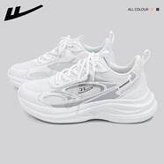 回力女鞋跑鞋女冬季透氣2025新款網(wǎng)面鞋輕便軟底運動(dòng)鞋子女休閑鞋百搭 白淺灰 39 (255mm) 男款