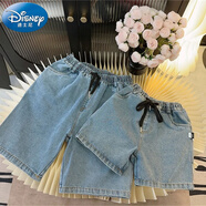 迪士尼炸街親子裝一家三口夏裝全家款母子裝母女裝沙灘短袖襯衫連衣裙潮 高端牛仔短褲 150 cm 男童套裝