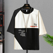 花花公子（PLAYBOY）胖子男裝長(zhǎng)褲短袖t恤特大碼搭配時(shí)尚套裝衣服肥大碼兩件套 NM白色【單件上衣】 7XL (230-255斤)