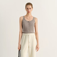 麥檬帶胸墊MM五好背心吊帶美背內搭女白色25夏商場(chǎng)同款5G4131733Q 紐扣款-燕麥色5G4131734Q M （105-120斤）