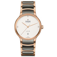 雷達（RADO）瑞士手表Centrix晶萃系列自動機械表男女中性款情侶表時尚腕表 白盤雙色表帶 R30017722