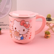 DEVAR聯(lián)名Hello Kitty兒童水杯寶寶牛奶杯帶刻度不銹鋼口杯幼兒園杯子