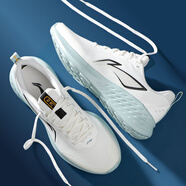 李寧（LI-NING）輕云休閑慢跑鞋男2025春季新款緩震網面舒適運動鞋ARSV087 ARSV037-11乳白色 39.5