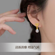 COISE黃金耳環(huán)女999足金愛心耳飾長款耳線五角星耳飾時尚金飾品送老婆 999足金愛心珍珠耳釘一對-送證書