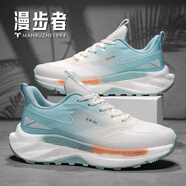 漫步者運(yùn)動(dòng)鞋男2025春季新款透氣輕便潮流休閑鞋減震耐磨跑步鞋 米綠 40