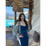 EIA新中式國風(fēng)EIA一堯【半熟甜心】法式氣質(zhì)吊帶連衣裙女春復(fù)古長裙 【藍(lán)色】高個(gè)子吊帶裙 微中彈 XL 120斤—130斤