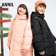 安奈兒童裝男女童長(cháng)款羽絨服2024冬新款 黑色   130 cm