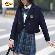 初徑2025新款小西裝外套女士JK短款西服學(xué)院風(fēng)少女制服小個(gè)子學(xué)生裝春 藏青色 M