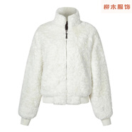 賓疆understress小立領(lǐng)賽雪塔短款毛毛開(kāi)衫外套韓版辣妹百搭氣質(zhì)女 奶白色 S