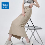 真維斯（Jeanswest）復(fù)古工裝半身裙女秋季新款高腰顯瘦氣質(zhì)中長(zhǎng)款裙子開(kāi)叉長(zhǎng)裙女 卡其-工裝款 XL 建議115-125斤 【卡碼拍大】