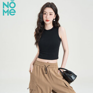 NOME小高領(lǐng)無袖女式背心短款夏款小背心女內(nèi)搭遮副乳打底衫 黑色 M