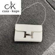 casa-kups斜挎包康康包迷你H扣小方包豬鼻子鏈條包mini單肩斜挎包女網(wǎng)紅包 白色18CM可以放手機