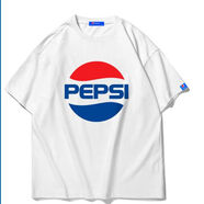 百事（PEPSI）明星同款百事純棉短袖T恤圓領(lǐng)韓版寬松ins男女上衣 白色 XL