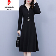 皮爾卡丹（pierre cardin）貴夫人連衣裙女春秋2025新款收腰顯瘦遮肚子洋氣a字裙子 6035 2XL 【125-135斤】