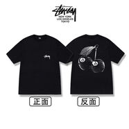斯圖西（stussy）美潮stuss斯圖涂鴉八號球毛絨骰子印花短袖T恤男女情侶款寬松 黑色櫻桃八號球 黑色櫻桃八號球 M