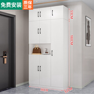 諾曼圖鞋柜門口玄關(guān)柜簡約大容量衣帽掛衣柜一體鞋柜陽臺柜入戶門廳柜 五門白+頂柜