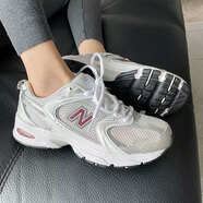 NEW BALANCE休閑鞋男鞋女鞋 春季復530古情侶款老爹鞋透氣跑步鞋減震運動鞋 MR530GS/白銀酒紅 37 內(nèi)長22.5cm