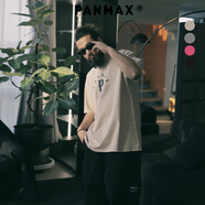 潘·麥克斯（PANMAX）PANMAX潮牌大碼男裝2025夏季新款字母印花百搭短袖寬松純棉T恤男 淺卡其 2XL