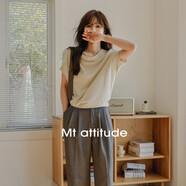 mt【大蝙蝠袖】夏季時(shí)尚繭型蝙蝠袖拼縫設計短袖T恤女