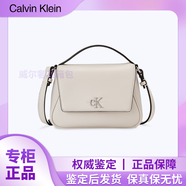 Calvin Klein時(shí)尚簡(jiǎn)約金屬LOGO可卸肩帶翻蓋 人造革 手提包單肩包斜挎包 女款 DH3272-137 白色