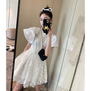 HUALIN FASHION春季暗黑系感泡泡袖洛麗塔連衣裙兩件套 5510連衣裙 S
