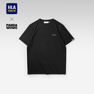 海瀾之家（HLA）短袖T恤男panda wowo熊貓涼感t恤圓領(lǐng)短袖男夏季 黑色JP 2XL 185/100A(2XL) 83-90kg