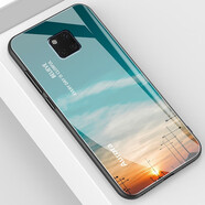 華為（HUAWEI）華為mate20手機殼mate20pro保護套20X玻璃鏡面20RS保時捷全包適用 華為Mate20Pro  夕陽下