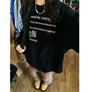 蘇愚100%純棉創(chuàng)意設(shè)計(jì)感字母長(zhǎng)袖t恤男女重磅春秋國(guó)潮牌美式高街寬松 帶螺口長(zhǎng)袖-黑 S 建議85-95斤