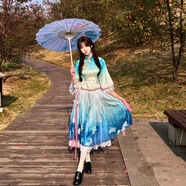 萬(wàn)華皇西施cos服詩(shī)雨江南王者榮耀游戲周邊cosplay動(dòng)漫c服全套配飾掛飾 西施cos服+假發(fā)+鞋子+傘 M