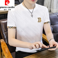 皮爾卡丹（pierre cardin）夏季男士冰絲短袖T恤修身半袖速干體恤薄款高彈性潮流帥氣上衣服 890白色 L 115-130斤