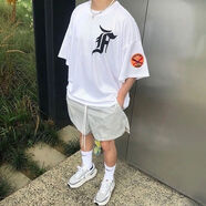 FOG正確版本FOG第五季主線(xiàn)網(wǎng)眼短袖Fear of god徽章刺繡比伯同款T恤 白色 網(wǎng)眼t恤 2XL