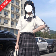妃秀蝶jk制服套裝全套格裙短裙學百褶裙a字半身裙日系學院風 星灰裙子+領(lǐng)結(jié)+襯衫 S