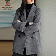 AEMAPE毛呢外套女2025秋冬新款女裝簡(jiǎn)約時(shí)尚氣質(zhì)保暖寬松顯瘦百搭大衣女 灰色 2XL 建議125-135斤