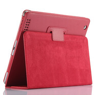 紅蘋(píng)果 RED APPLE老款iPad234保護套A1395平板電腦殼3代a1416防摔殼子a1460外殼 大紅色+鋼化膜 iPad2/3/4(9.7英寸)