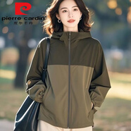 皮爾卡丹（pierre cardin）2025春秋撞色短外套上衣裝寬松百搭?yuàn)A克大尺碼時(shí)尚二八月沖.鋒衣 卡其加棕 【百搭大方】【帶里布 2XL 【建議135-150斤】