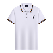 圣大保羅（POLO&RACQUET CLUB）保羅夏季冰絲短袖男士翻領(lǐng)刺繡時(shí)尚休閑2024爆款polo衫 8802白色 2XL160斤-180斤 均碼