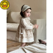 G.DUCKKIDS小黃鴨女童秋款碎花連衣裙背心田園風(fēng)娃娃領(lǐng)打底衫嬰兒外出服女嬰 娃娃領(lǐng)打底衫 90