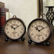 日本座鐘復古客廳桌面時(shí)鐘臺式家用鐘表擺件藝術(shù)擺鐘臥室床頭鬧鐘 組合4 4英寸