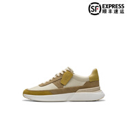 其樂（Clarks）品牌藝動.配速系列男鞋新品牛皮拼色跑鞋輕盈緩震運(yùn)動休閑鞋 黃色/灰色 41.5