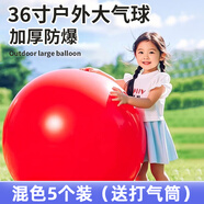Murcia36寸超大氣球兒童戶(hù)外加厚彩色大號氣球公園草地防爆拍拍球5個(gè)裝