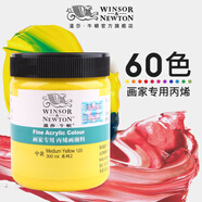溫莎牛頓畫家專用丙烯顏料300ml大瓶手繪彩繪diy畫墻繪專用材料紡織畫專用防水-1 中黃 300ml