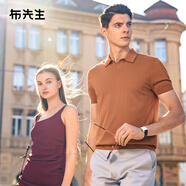 布先生海鷗領(lǐng)針織涼感T恤男士短袖透氣速干商務(wù)POLO 暖焦糖 XL (180)