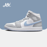 耐克（NIKE）【潮】女鞋Air Jordan中高幫aj1減震休閑透氣防滑運動(dòng)籃球板鞋 BQ6472-105（冰藍/煙灰） 36