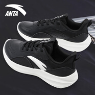 anta kids安踏輕便軟底運動(dòng)鞋男鞋2025夏季新款青少年潮流百搭透氣跑步鞋子 5506F-10黑/象牙白 39