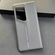 華為（HUAWEI）適用于榮耀magicv2rsr手機(jī)殼原裝皮革中軸半包保護(hù)殼V2RSR保時(shí)捷 黑色后殼 榮耀MagicV2RSR