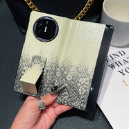 優(yōu)思邁適用華為matex5全包翻蓋皮套手機套X5保護套matex3支架款 腕帶式翻蓋皮套—喜馬拉雅—黑白配 華為 Mate X5