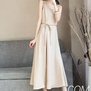 就敘夏天連衣裙吊帶杏色女穿的季穿的新款休閑百搭收腰氣質(zhì)內搭打底外 杏色 不起球不掉色 S 建議7090斤