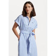 拉夫勞倫（Ralph lauren）2025新款女款襯衫連衣裙 時(shí)尚優(yōu)雅休閑氣質(zhì)度假風(fēng)女裙子 blue/white 均碼 |L