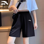 安踏（ANTA）運(yùn)動(dòng)短褲女五分褲2025夏季外穿防透光速干寬松大碼薄款清涼褲子女 -3基礎(chǔ)黑【男女同款-斜插口袋】 M /170 【女生建議拍小一碼】